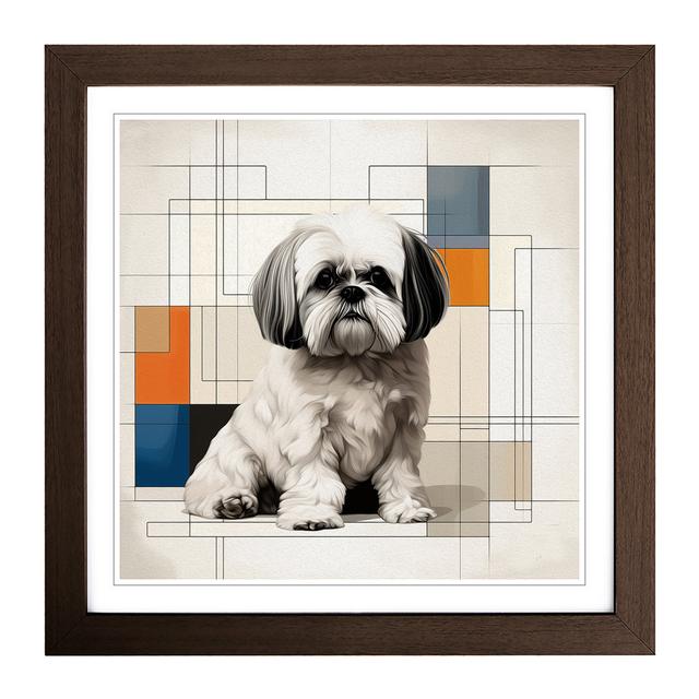 Shih Tzu Bauhaus No.1 - Print 17 Stories Frame Colour: Walnut on Productcaster.