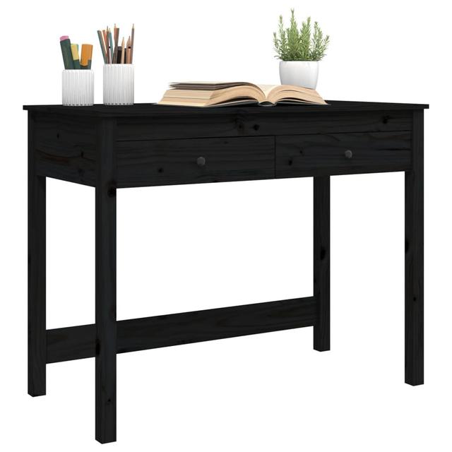 Levica 100Cm W Rectangular Writing Desk Latitude Run Colour: Black on Productcaster.