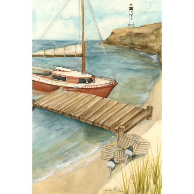 Shoreline Dock II - Wrapped Canvas Painting Longshore Tides Size: 30cm H x 20cm W x 3.8cm D on Productcaster.