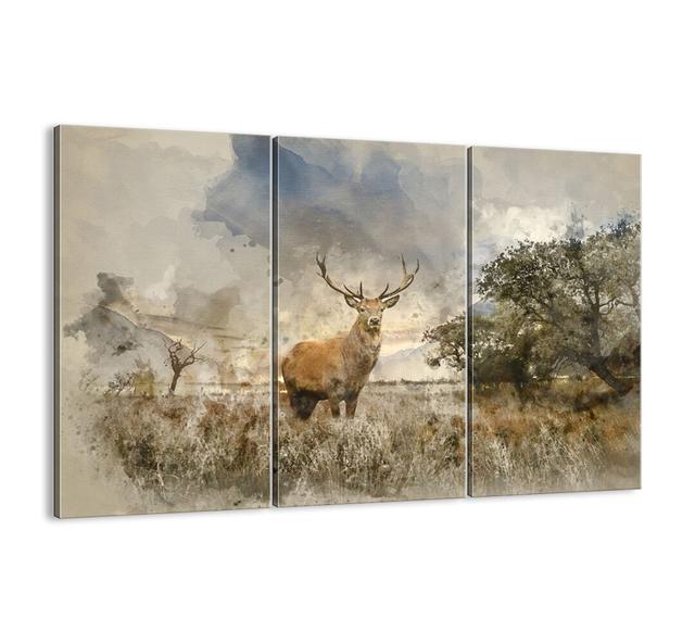 Dignity Strength Dignity - 3 Piece Unframed Painting Print Set on Canvas Union Rustic Size: 110cm H x 165cm W x 1.8cm D on Productcaster.