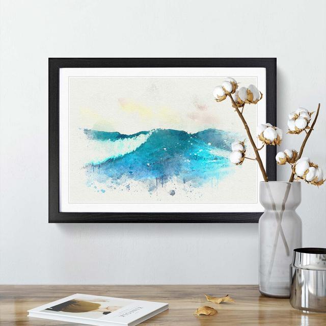 Rolling Ocean Waves in Abstract - Picture Frame Graphic Art Print East Urban Home Size: 35cm H x 50cm W x 2cm D, Frame Option: Black on Productcaster.