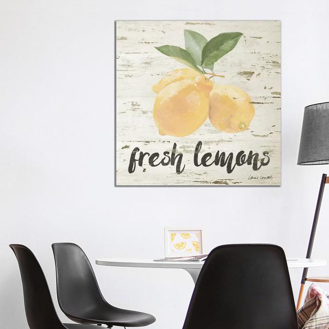 Fresh Lemons by Lanie Loreth - Wrapped Canvas Gallery-Wrapped Canvas Giclée Brambly Cottage Size: 93.98cm H x 93.98cm W x 1.905cm D on Productcaster.