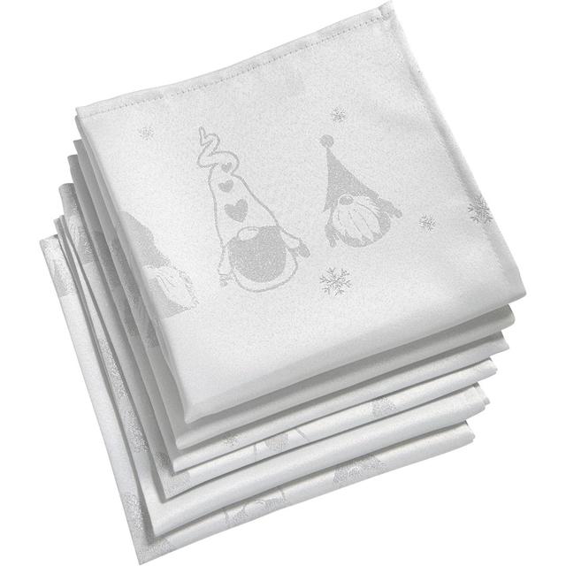 Anadela Polyester Square Napkin The Seasonal Aisle Colour: White on Productcaster.