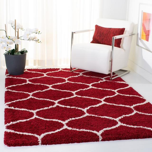 Atencio Handwoven Red/Ivory Rug Marlow Home Co. Rug Size: Rectangle 120 x 180cm on Productcaster.