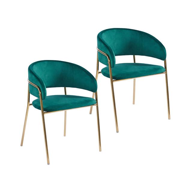 Cardi Upholstered Dining Chair (Set of 2) Blue Elephant Upholstery Colour: Green on Productcaster.