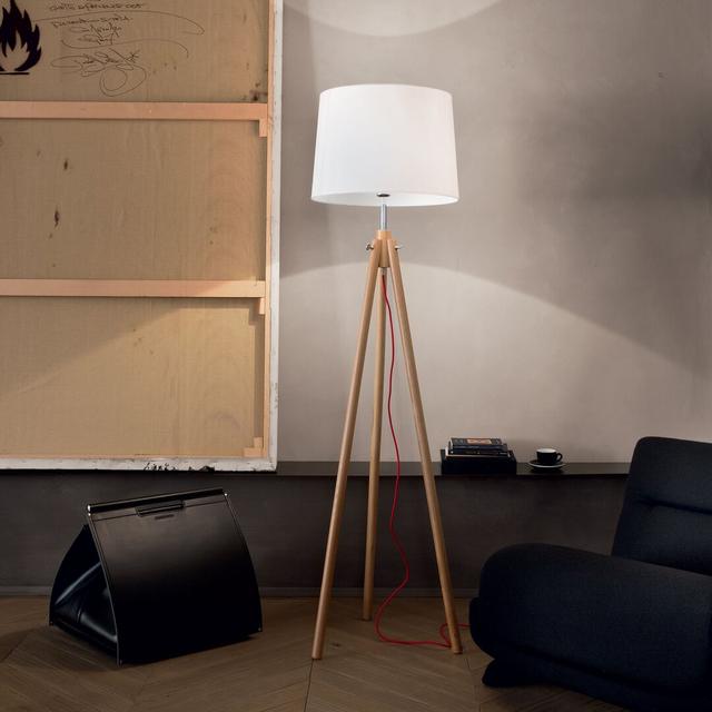 York 164cm Brown Tripod Floor Lamp Ideal Lux on Productcaster.