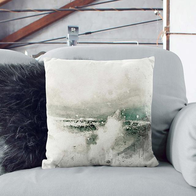 Crashing Waves Cushion with Filling East Urban Home Size: 40cm H x 40cm W x 15cm D, Backing Colour: Stone on Productcaster.