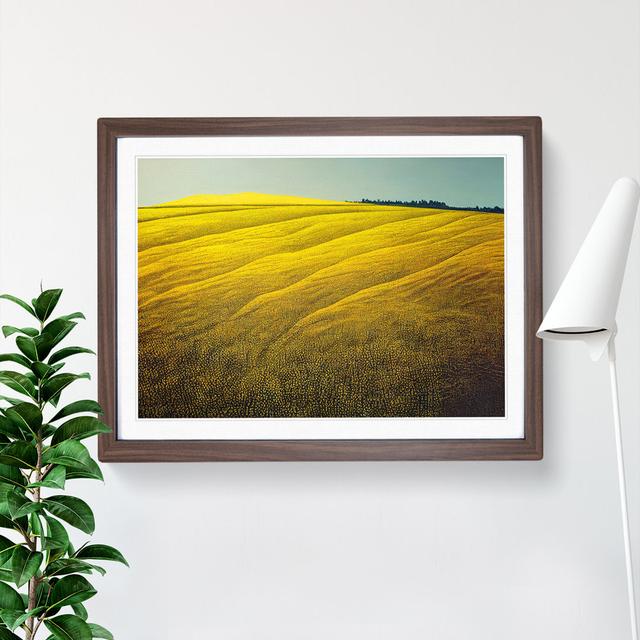 Eye Catching Wheat Field - Picture Frame Painting ClassicLiving Size: 25cm H x 34cm W x 2cm D, Frame Colour: Walnut on Productcaster.