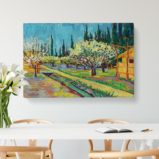 Orchard Bordered by Vincent Van Gogh - Wrapped Canvas Painting East Urban Home Size: 40cm H x 60cm W x 3cm D on Productcaster.