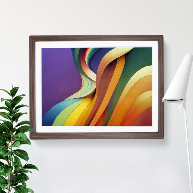 Rainbow Nouveau Abstract - Single Picture Frame Print Metro Lane Size: 34cm H x 46cm W x 2cm D, Frame Colour: Walnut on Productcaster.