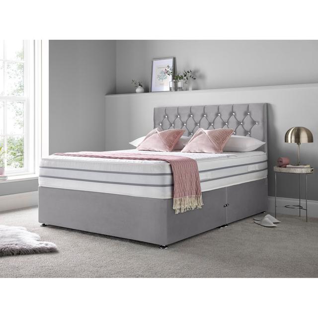 Boltwood Divan Bed Set Rosdorf Park Colour: Charcoal, Size: Kingsize (5'), Storage Type: Right Side Drawers on Productcaster.