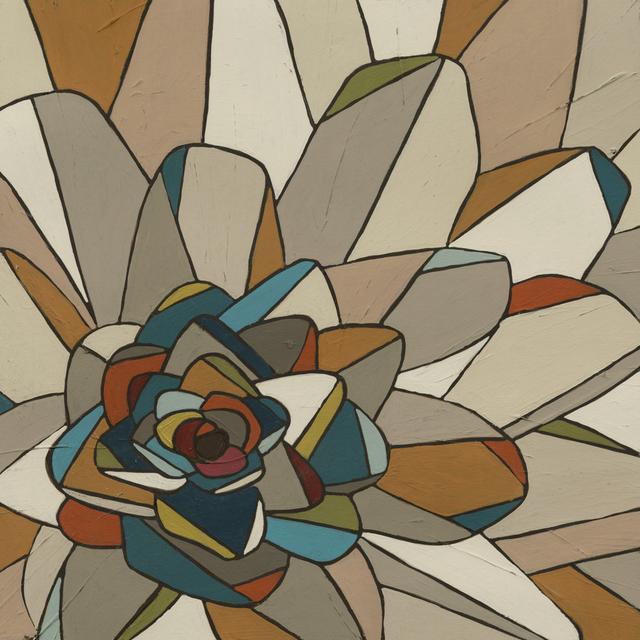 Stained Glass Floral II - Wrapped Canvas Art Prints Marlow Home Co. Size: 91cm H x 91cm W x 3.8cm D on Productcaster.