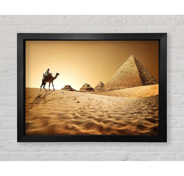 Caramel Camel Pyramids - Single Picture Frame Art Prints Bright Star Size: 42cm H x 59.7cm W x 3.4cm D on Productcaster.