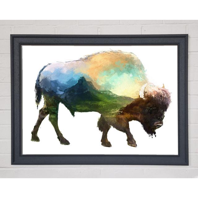 The Bison of the Universe - Single Picture Frame Art Prints Union Rustic Size: 21cm H x 29.7cm W on Productcaster.