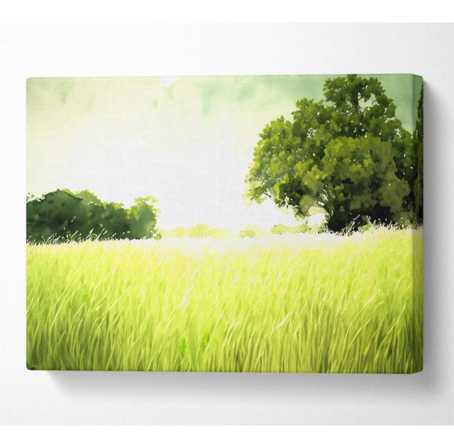 Summer Field Grass - Wrapped Canvas Art Prints Brambly Cottage Size: 101.6cm H x 142.2cm W x 10cm D on Productcaster.