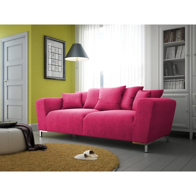 Nostrand 3 Seater Sofa Brayden Studio Upholstery: Ibiza Pink on Productcaster.