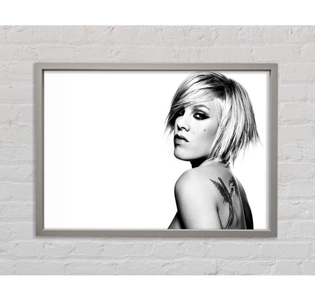 Pink Tattoo B N W - Single Picture Frame Art Prints on Canvas Bright Star Size: 59.7cm H x 84.1cm W x 3.3cm D on Productcaster.