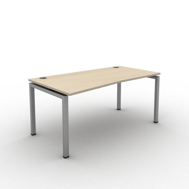 Grazian Desk Ebern Designs Top Colour: Maple, Frame Colour: Grey, Size: 73cm H x 180cm W x 90cm D on Productcaster.