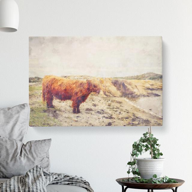 Highland Bull Cow Vol.3 - Wrapped Canvas Print East Urban Home Size: 35cm H x 50cm W x 3cm D on Productcaster.