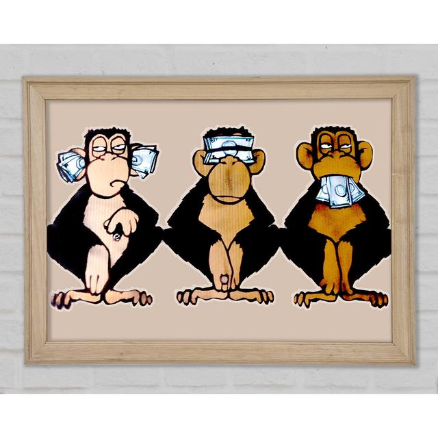 Money Monkeys Wise Framed Print Happy Larry Size: 59.7cm H x 84.1cm W x 1.5cm D on Productcaster.