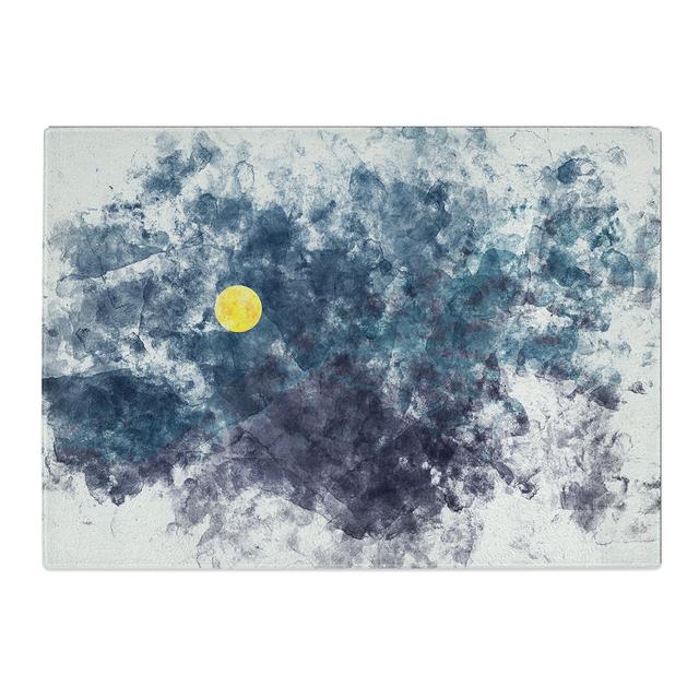 Tempered Glass Moon over the Mountain Watercolour Chopping Board East Urban Home Size: 28.5 cm x 39 cm on Productcaster.