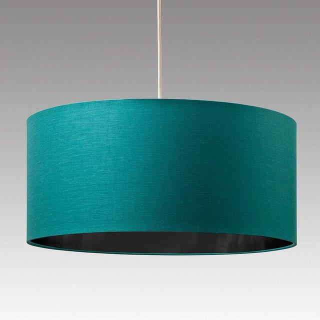 Mila 45cm Cotton Drum Pendant Shade 17 Stories Colour: Teal on Productcaster.