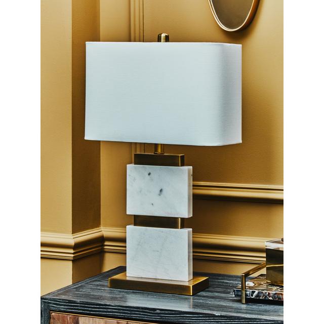 Adnana 66Cm White/Gold Table Lamp Canora Grey on Productcaster.