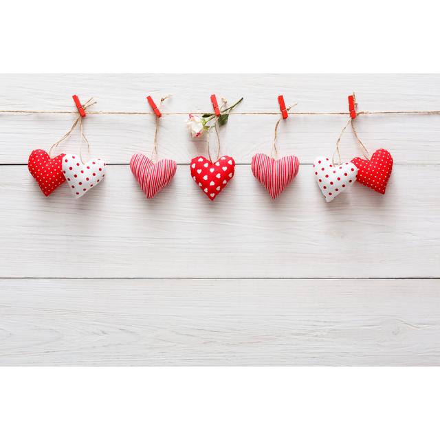 Hearts Shape Pillow - Wrapped Canvas Photograph The Seasonal Aisle Size: 20cm H x 30cm W x 3.8cm D on Productcaster.