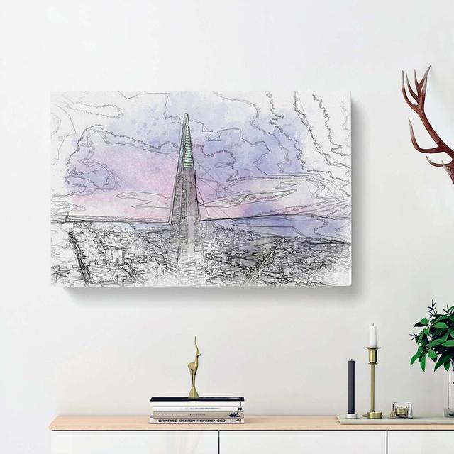 Transamerica Building in San Francisco - Wrapped Canvas Graphic Art Print East Urban Home Size: 40cm H x 60cm W x 3cm D on Productcaster.