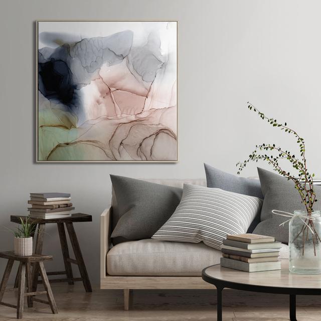 Blush by Fern Siebler - Painting on Canvas Metro Lane Format: Timber Floater Frame, Size: 42.5 cm H x 42.5 cm W x 4 cm D on Productcaster.