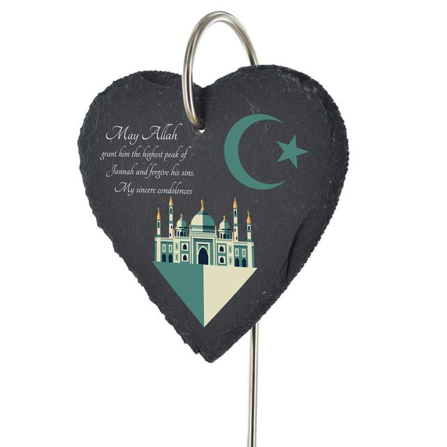 Bozhko Waterproof Slate Heart Grave Marker People Memorial Plaque Dakota Fields on Productcaster.