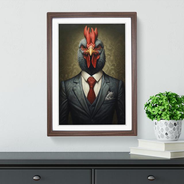 Chicken Gothic - Single Picture Frame Print on Wood Big Box Art Frame Colour: Walnut Framed, Size: 34cm H x 25cm W x 2cm D on Productcaster.