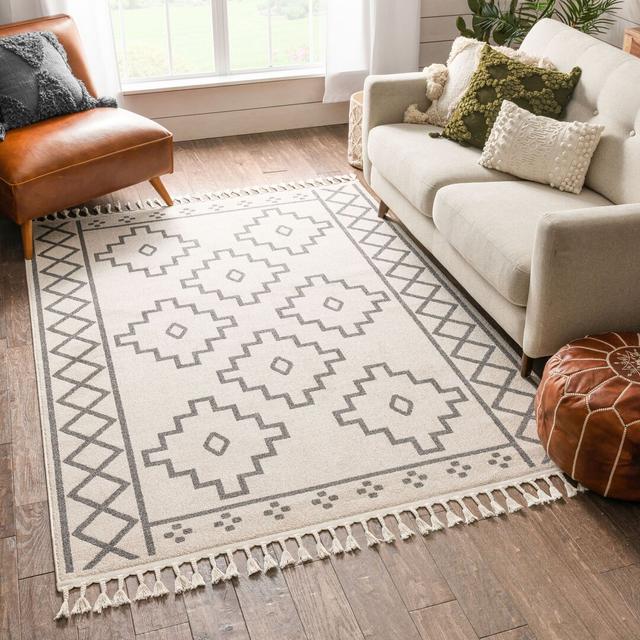 Loop-De-Loop Power Loom Grey/Beige Rug Well Woven Rug Size: Rectangle 120 x 180cm on Productcaster.