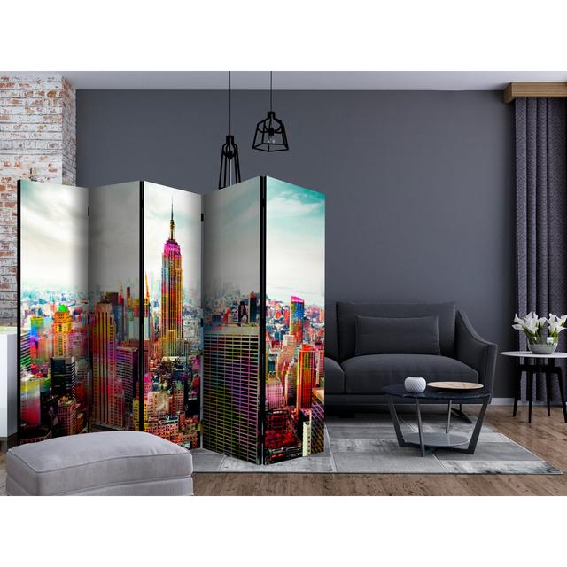 Paravent Colors Of New York City II mit 5 Paneelen East Urban Home on Productcaster.