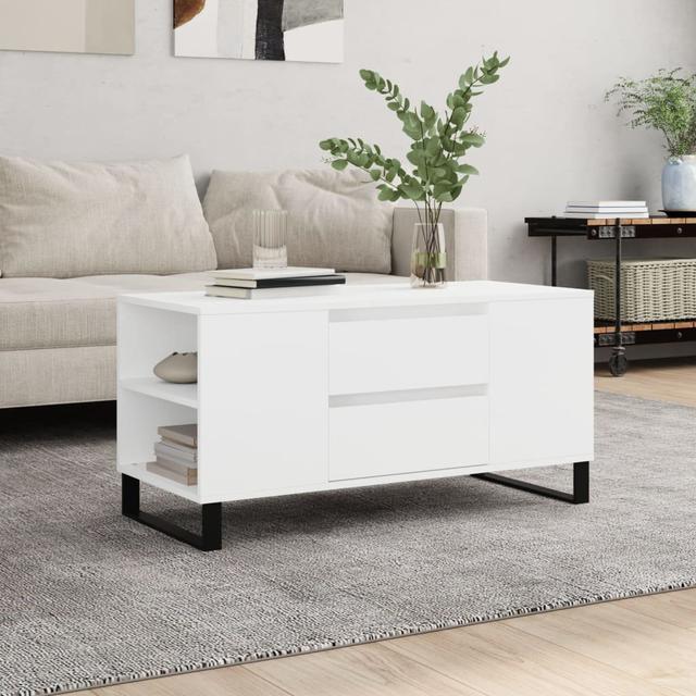 Mikalai Sled Coffee Table with Storage 17 Stories Colour: White on Productcaster.