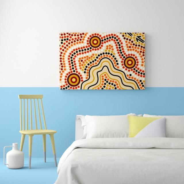 Aboriginal Australian Sands Ethnic - Wrapped Canvas Graphic Art Print East Urban Home Size: 81.3 cm H x 121.9 cm W on Productcaster.