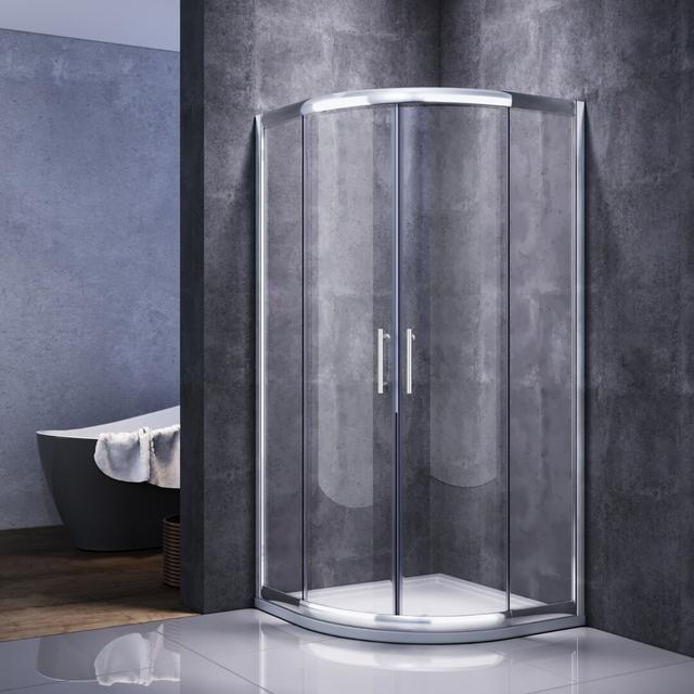 Mangan Quadrant Shower Enclosure Belfry Bathroom Size: 185cm H x 90cm W x 90cm D on Productcaster.