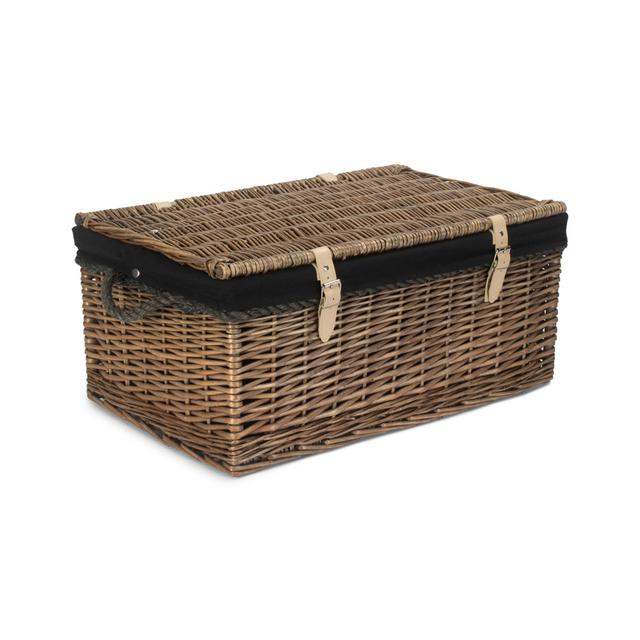 Wicker Rope Handled Trunk with Lining 17 Stories Colour: Antique Wash/Black on Productcaster.