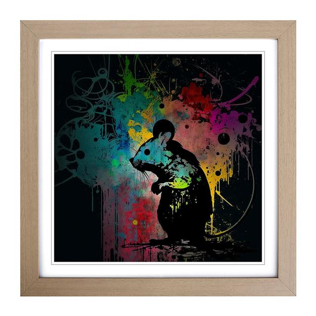 Mouse Grunge Art - Single Picture Frame Print on Wood Brambly Cottage Format: Oak on Productcaster.