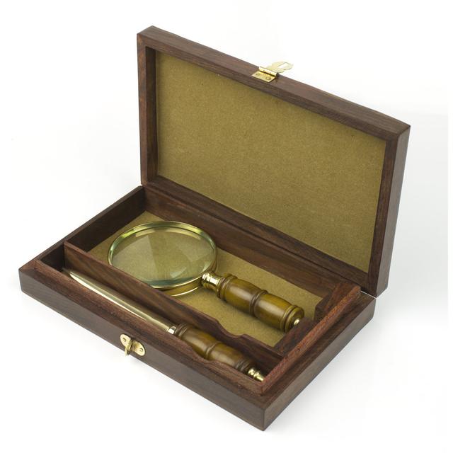 Magnifier & Letter Wakarusa Decorative Box ClassicLiving on Productcaster.