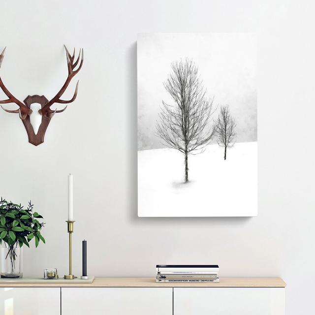 Winter Trees Abstract - Wrapped Canvas Painting Print East Urban Home Size: 50cm H x 35cm W x 3cm D on Productcaster.