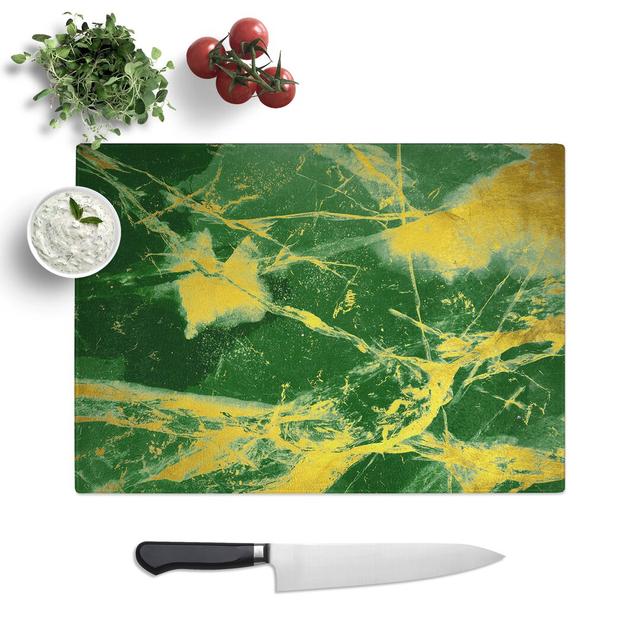 Golden Cracks Chopping Board East Urban Home Size: 0.4cm H x 20cm W x 28.5cm L on Productcaster.