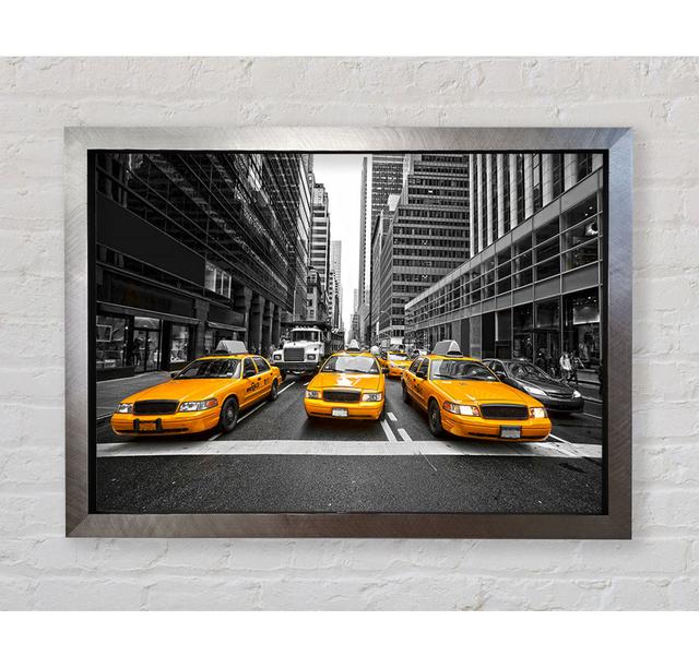 Yellow Taxi Cabs In NYC - Single Picture Frame Art Prints Bright Star Size: 59.7cm H x 84.1cm W x 3.4cm D on Productcaster.