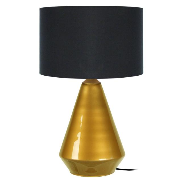 53 cm Tischleuchte Winterton Fjørde & Co Grundfarbe: Gold, Schirmfarbe: Schwarz on Productcaster.