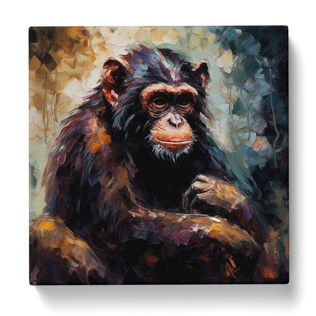 Monkey Palette Knife No.2 - Print Marlow Home Co. Size: 35cm H x 35cm W x 3cm D on Productcaster.