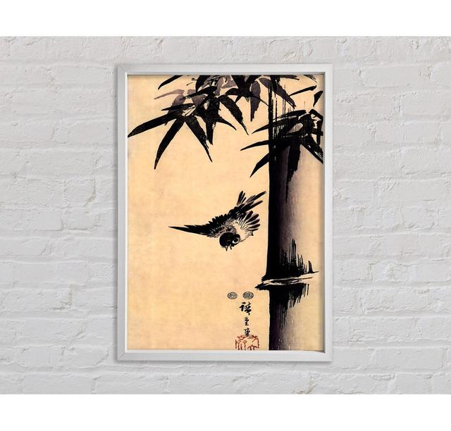 Hiroshige Sparrow And Bamboo 2 - Single Picture Frame Art Prints on Canvas Bright Star Size: 118.9cm H x 84.1cm W on Productcaster.