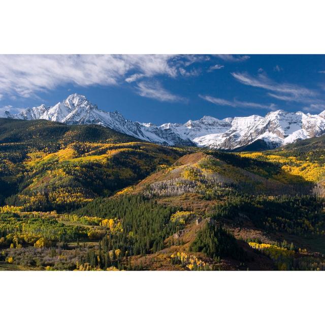 Autumn Aspen And Snow Mountains von KenCanning - Wrapped Canvas Set Alpen Home Größe: 75 cm H x 50 cm B on Productcaster.