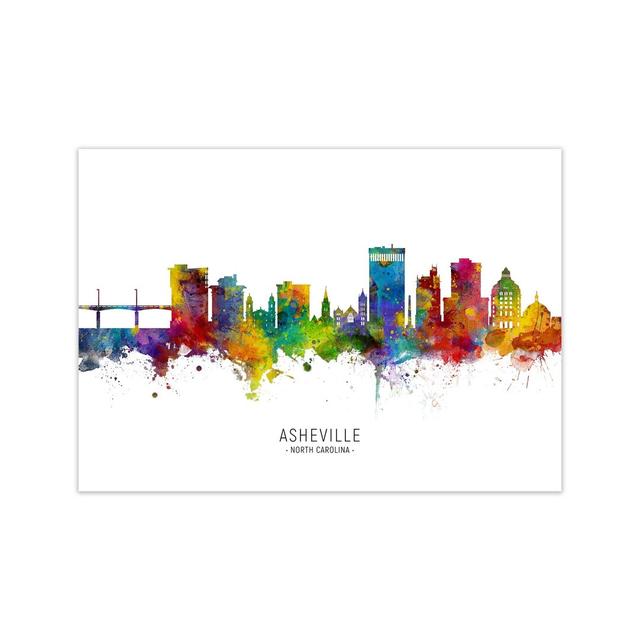 Asheville North Carolina Skyline by Michael Tompsett - Graphic Art Print Latitude Run Format: Unframed, Size: 60cm H x 84cm W x 1cm D on Productcaster.