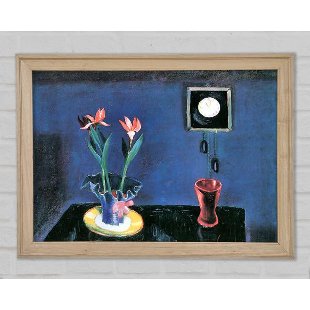 Walter Gramatte Still Life With Clock And Tulip Pot - Print Rosalind Wheeler Size: 59.7cm H x 84.1cm W x 1.5cm D on Productcaster.