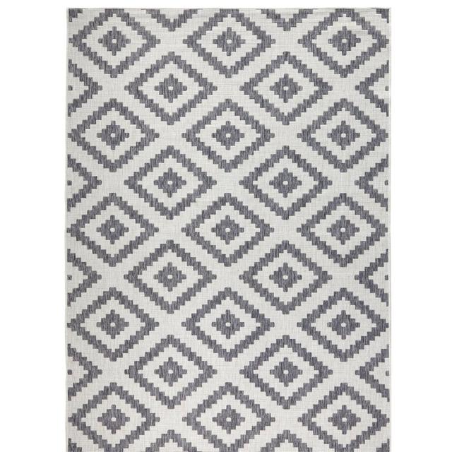 Malta Flatweave Grey/Cream Rug Northrugs Rug Size: Rectangle 200 x 290cm on Productcaster.